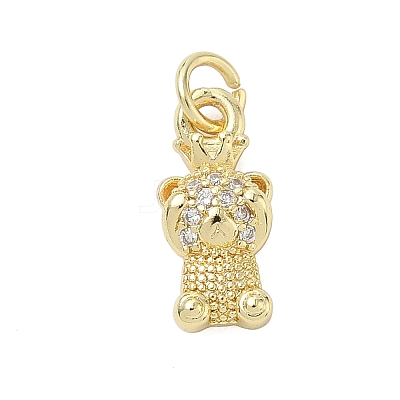Brass Micro Pave Cubic Zirconia Charms KK-K368-06B-G-1