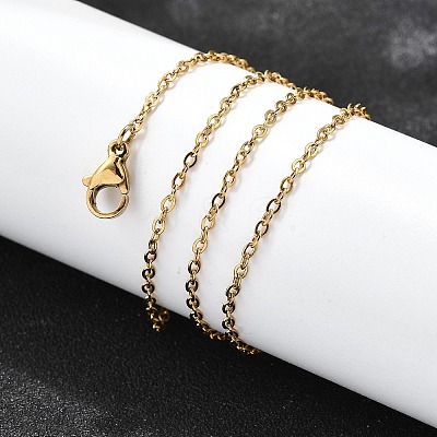 Ion Plating(IP) 304 Stainless Steel Cable Chains Necklaces NJEW-F226-04G-04-1