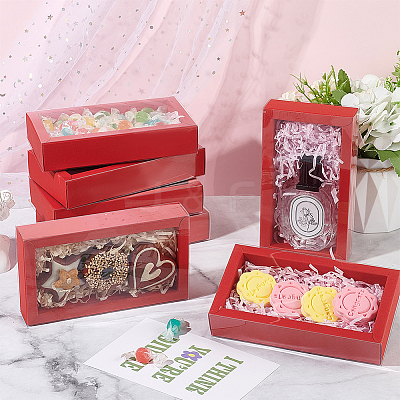 Foldable Paper Drawer Boxes with Clear Plastic Cover CON-WH0095-68A-02-1
