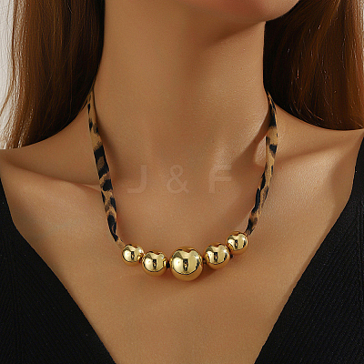 Alloy Graduated Beaded Pendant Polyester Collar Necklaces for Women NJEW-SP0001-17C-1
