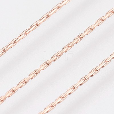 Long-Lasting Plated Brass Boston Link Chain Necklaces NJEW-K112-08RG-NF-1