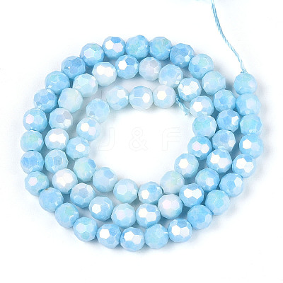 Anti-Tarnish Electroplate Glass Beads Strands EGLA-T021-6mm-15-01-1