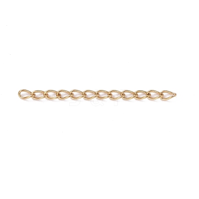 Ion Plating(IP) 304 Stainless Steel Curb Chains Extender STAS-WH0032-02A-G-1