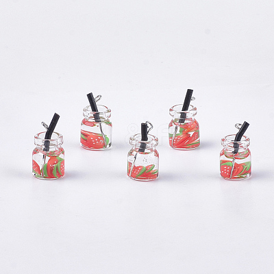 Glass Bottle Pendants GLAA-S181-04H-1