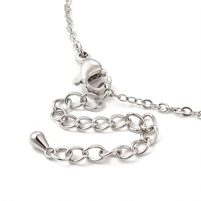 Clear Cubic Zirconia Rectangle Lariat Necklace NJEW-E074-05P-1