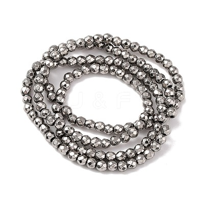 Electroplate Non-magnetic Synthetic Hematite Beads Strands G-J169B-3mm-07-1