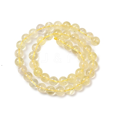 Natural Lemon Quartz(Heated)  Beads Strands G-P596-8mm-01-1