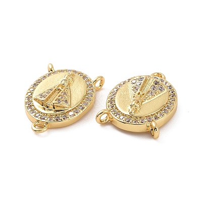 Rack Plating Brass Micro Pave Cubic Zirconia Chandelier Component Links KK-C008-27G-1