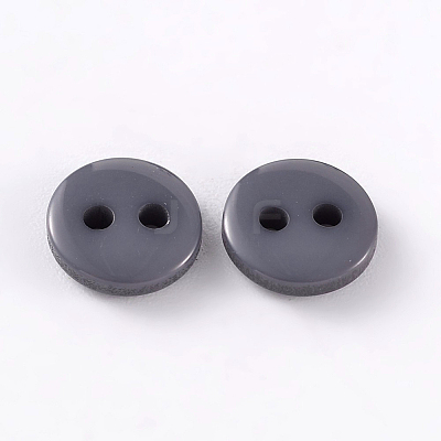 2-Hole Flat Round Resin Sewing Buttons for Costume Design BUTT-E119-20L-01-1