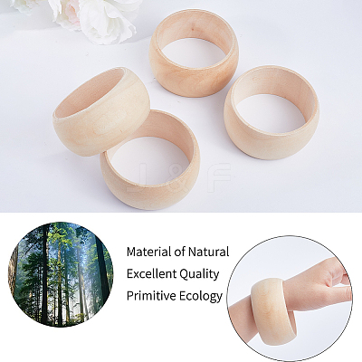 Unfinished Wood Plain Bangle for Women BJEW-WH0018-18-1