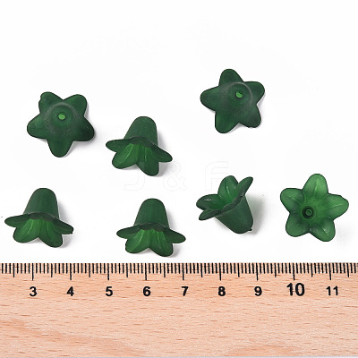 Teal Frosted Transparent Acrylic Flower Beads X-PLF018-09-1