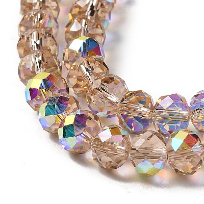 AB Color Plated Transparent Electroplate Beads Strands EGLA-H104-06F-1