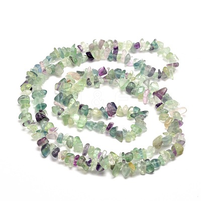 Natural Fluorite Chip Bead Strands X-G-M205-08-1