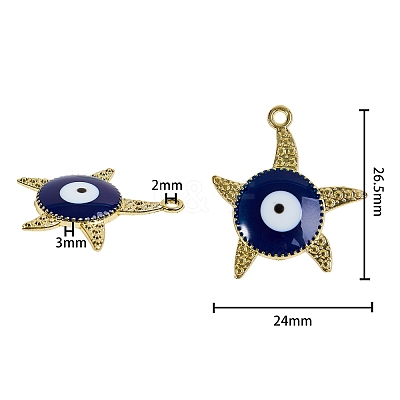 16Pcs 8 Colors Alloy Enamel Pendants ENAM-SZ0001-38LG-1