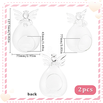 2Pcs Hanging Glass Candle Holders AJEW-SC0002-51-1