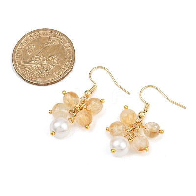 6 Pairs Natural Gemstone Dangle Earrings EJEW-JE06622-1
