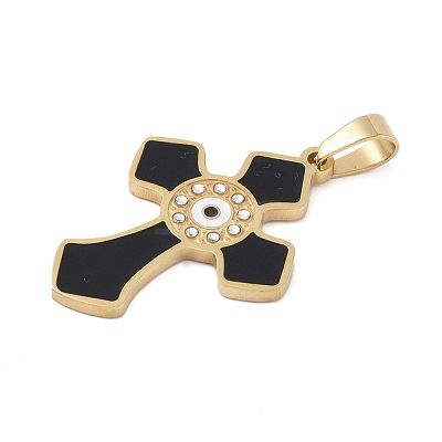 Ion Plating(IP) 304 Stainless Steel Enamel Rhinestone Pendants STAS-Q325-05B-G-1