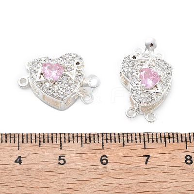 Brass Micro Pave Cubic Zirconia Box Clasps KK-B125-07S-01-1