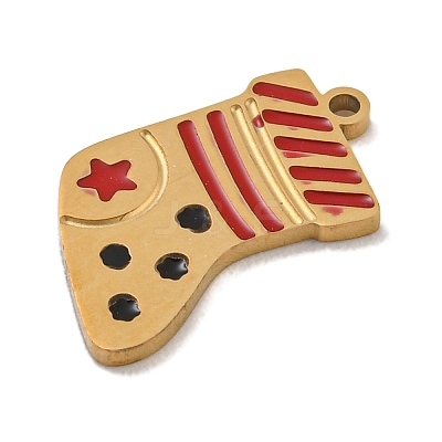 Christmas Theme 304 Stainless Steel Enamel Charms STAS-Z093-02J-1