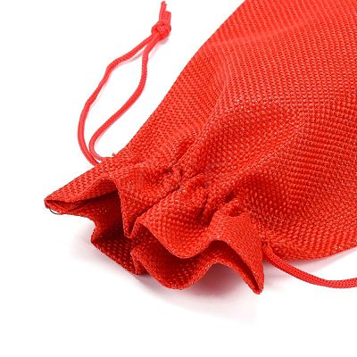 Polyester Imitation Burlap Packing Pouches Drawstring Bags ABAG-R004-18x13cm-01-1