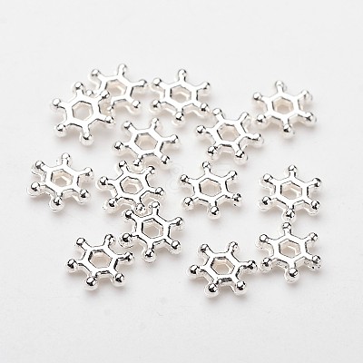 ABS Electroplated Snowflake Plastic Spacer Beads KY-I002-02B-1