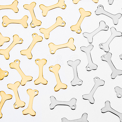 40Pcs 2 Colors 304 Stainless Steel Charms STAS-DC0012-66-1