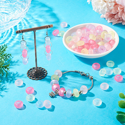 200Pcs Frosted Acrylic Beads FACR-TA0001-12-1