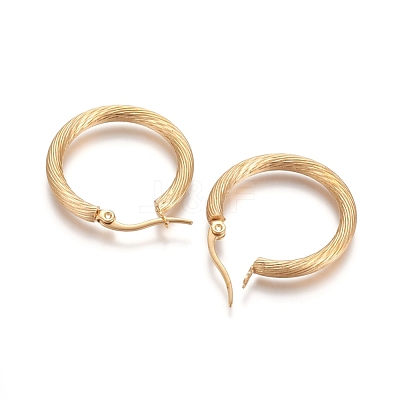 304 Stainless Steel Geometric Hoop Earrings STAS-D171-16B-G-1