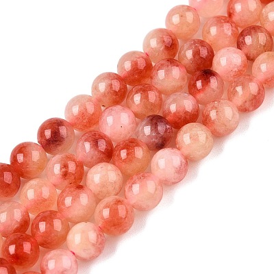 Dyed Natural White Jade Beads Strands G-T138-6mm-210-18-1