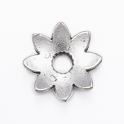 Tibetan Style Alloy Bead Caps X-PALLOY-ZN64827-AS-RS-1