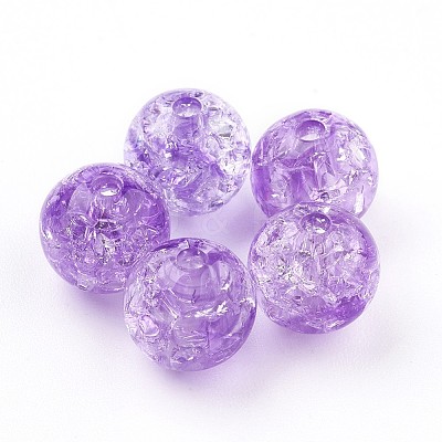 Transparent Crackle Acrylic Beads X-MACR-E025-24-10mm-1