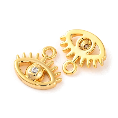 Brass Micro Pave Cubic Zirconia Pendants KK-U017-08A-G-1
