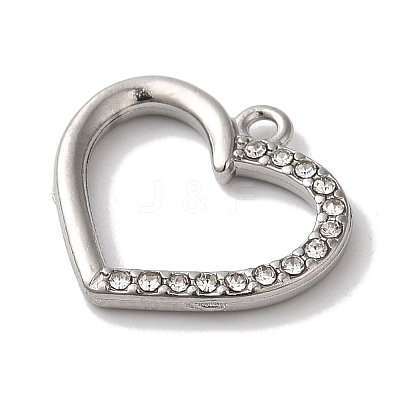 304 Stainless Steel Rhinestone Pendants STAS-L081-003P-1