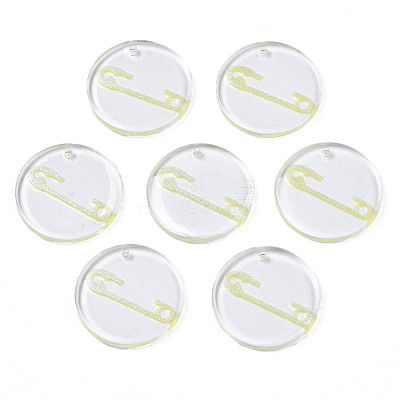 Transparent Resin Pendants RESI-N030-005C-1