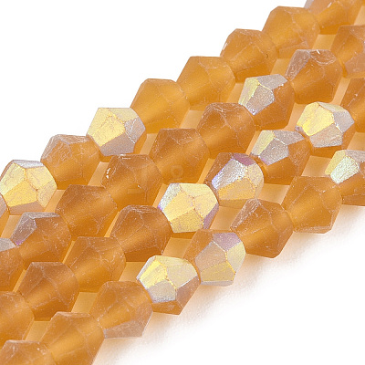 Imitate Austrian Crystal Bicone Frosted Glass Beads Strands EGLA-A039-T4mm-MB28-1