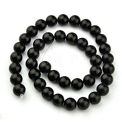 Synthetic Black Stone Beads Strands GSR14mmC044-1
