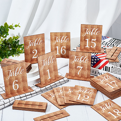 Rectangle Wooden Vertical Sign Holders ODIS-WH0057-01-1