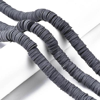 Flat Round Handmade Polymer Clay Beads CLAY-R067-12mm-41-1