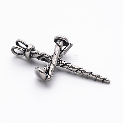 Retro 304 Stainless Steel Cross Gothic Pendants STAS-E094-08AS-1