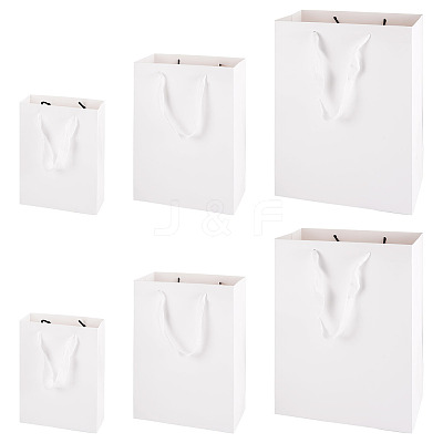 15Pcs 3 Sizes Rectangle Paper Gift Storage Tote Bags with Handle ABAG-TA0001-73A-1