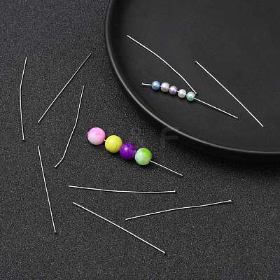 Tarnish Resistant 304 Stainless Steel Flat Head Pins STAS-E023-0.6x50mm-1