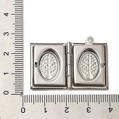 Tarnish Resistant 304 Stainless Steel Locket Pendants STAS-Q300-01C-P-1