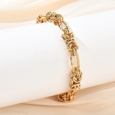 Unisex 304 Stainless Steel Byzantine Chains Bracelets BJEW-G790-07G-1