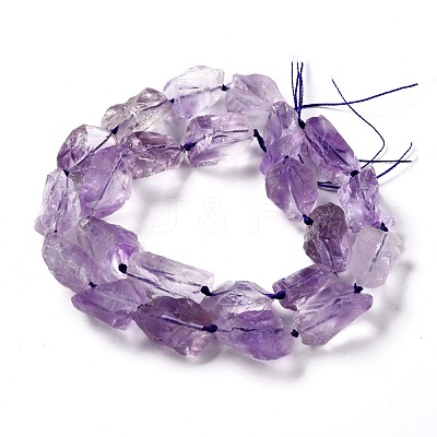 Rough Raw Natural Amethyst Beads Strands G-G010-09-1