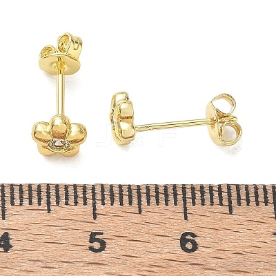 Brass Pave Cubic Zirconia Stud Earrings KK-CBA98BA-21G-1