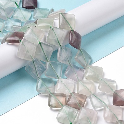 Natural Rhombus Fluorite Beads Strands G-L254-08-1