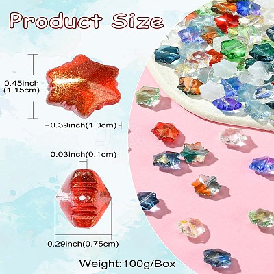 100Pcs 9 Colors Transparent Glass Beads GLAA-CJ0002-53-1