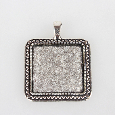 Vintage Tibetan Style Alloy Pendant Cabochon Bezel Settings X-TIBEP-O006-05AS-1