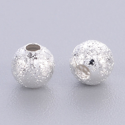 Brass Textured  Round Beads X-KK-EC247-S-NF-1