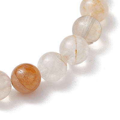 Round Natural Yellow Hematoid Quartz Beads Stretch Bracelets for Women BJEW-JB11400-1